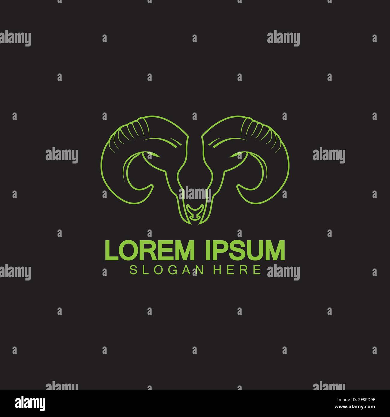 Rams goat head logo icon design vector illustration Stock Vector