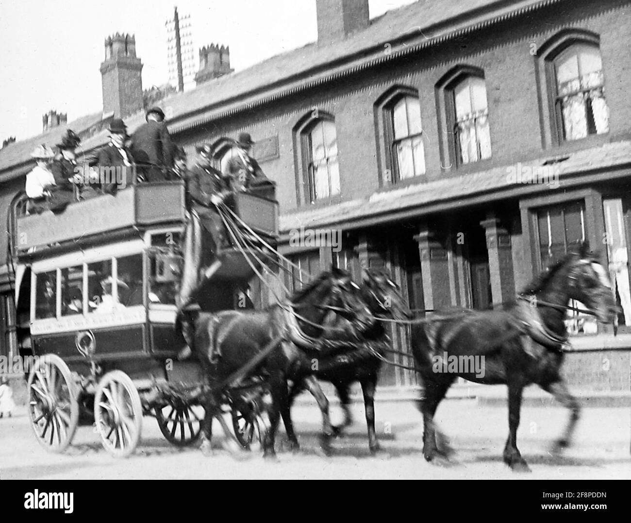 Horse bus, Durning Road, Wavertree, Liverpool, early 1900s Stock Photo
