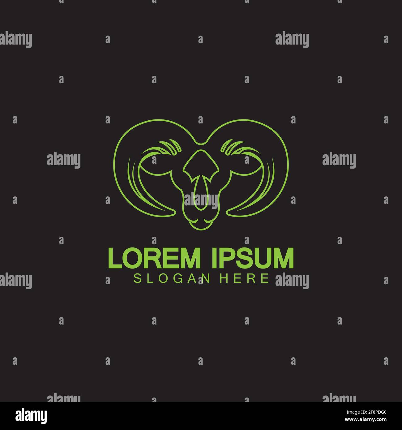 Rams goat head logo icon design vector illustration Stock Vector