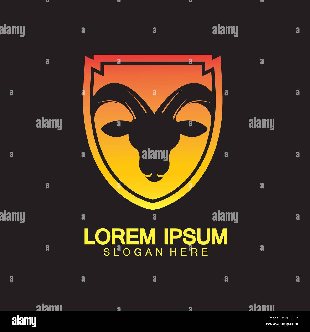 Rams goat head logo icon design vector illustration Stock Vector