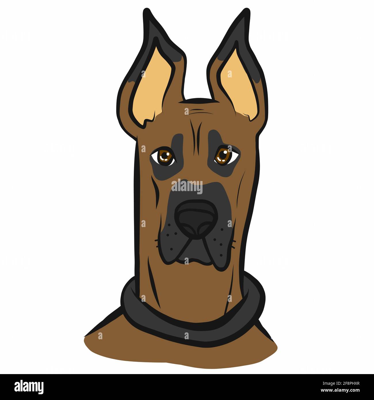 Great Dane dog face cartoon vector illustration Stock Vector Image & Art -  Alamy