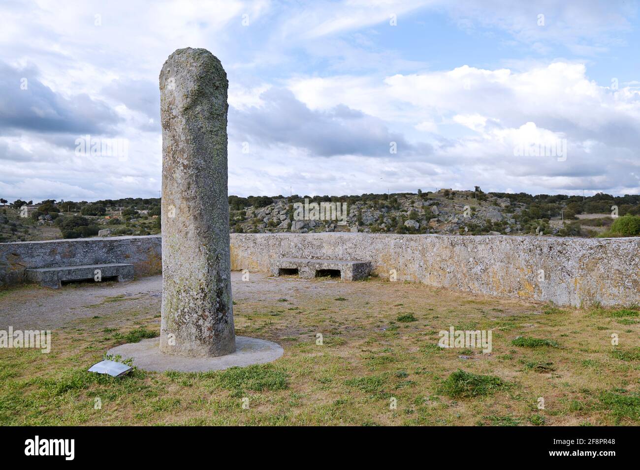 Ancient menhir, Ledesma, Salamanca, Spain Stock Photo