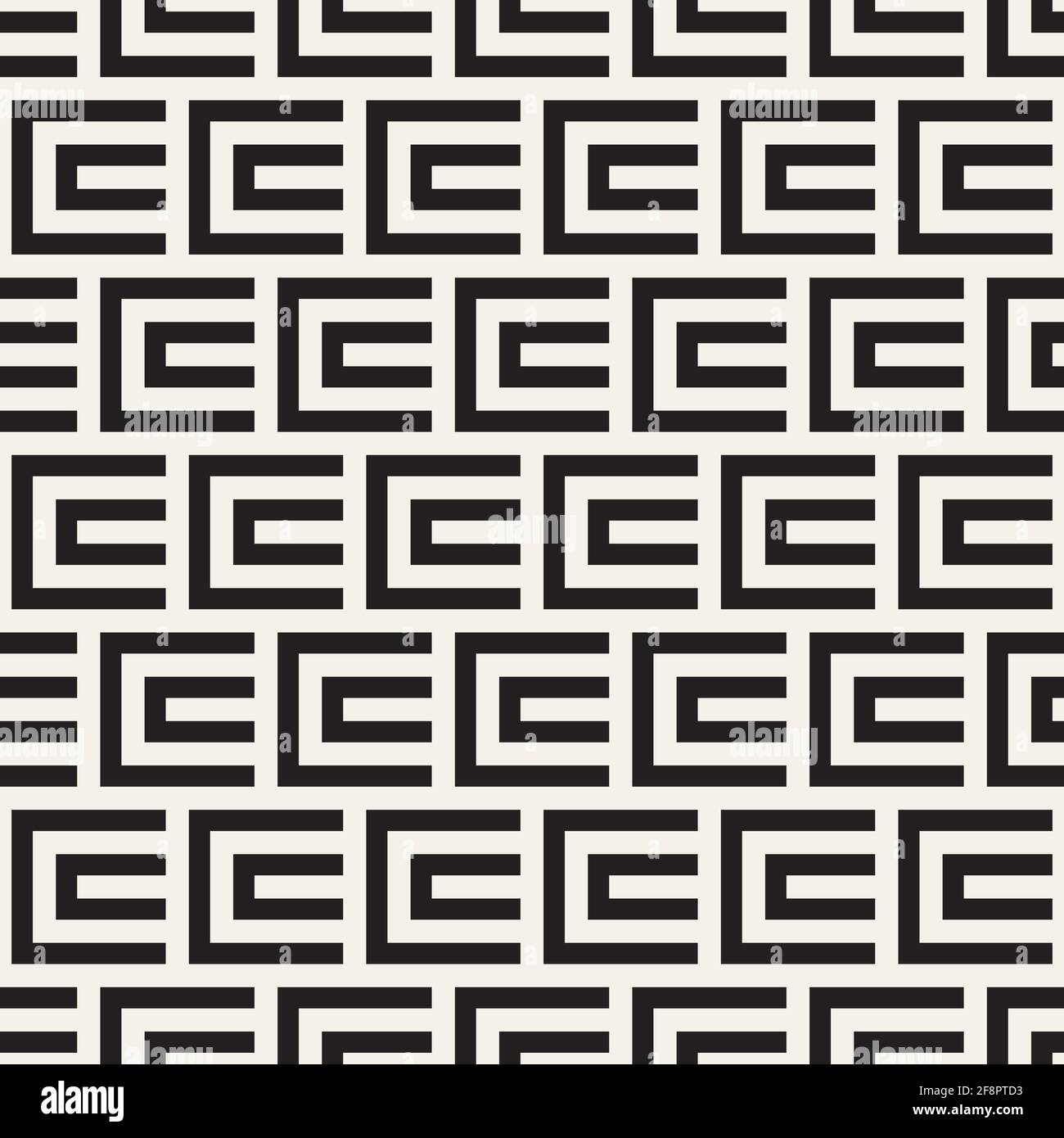 Vector seamless pattern. Repeating geometric black and white lines ...