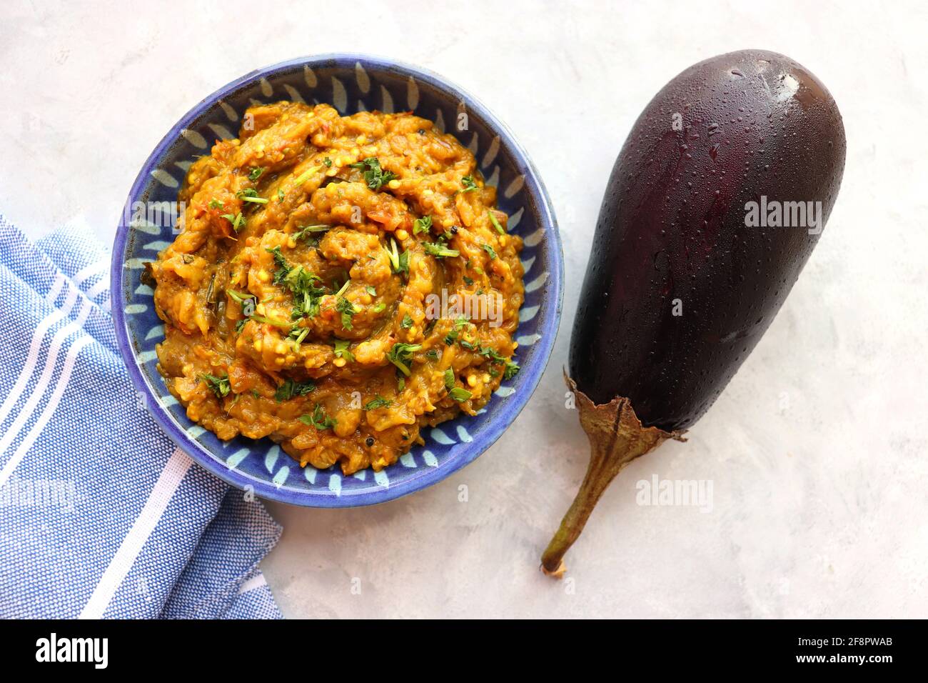 Baigan Bharta, also called Vangyache Bharit in Marathi. It is a roasted