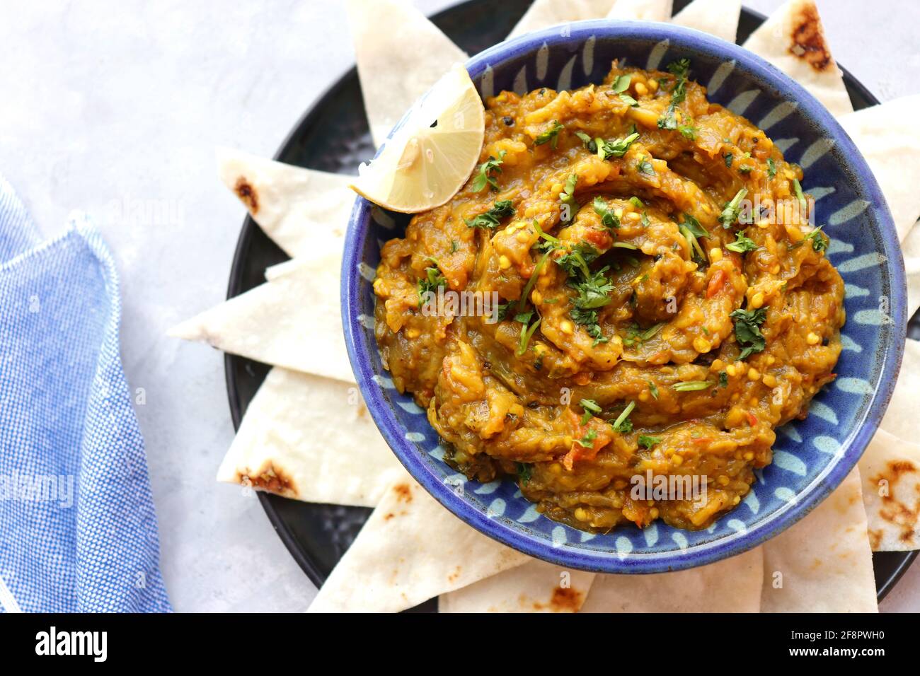Baigan Bharta, also called Vangyache Bharit in Marathi. It is a roasted
