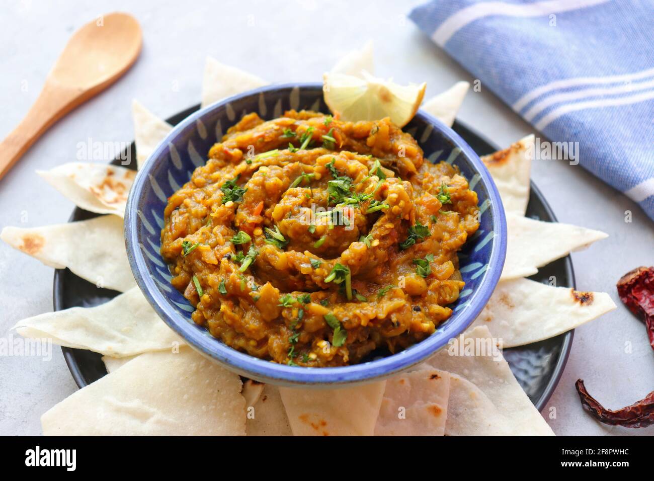Baigan Bharta, also called Vangyache Bharit in Marathi. It is a roasted