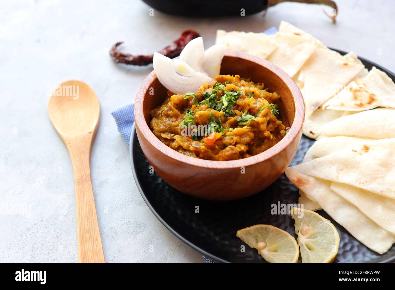 Baigan Bharta, also called Vangyache Bharit in Marathi. It is a roasted