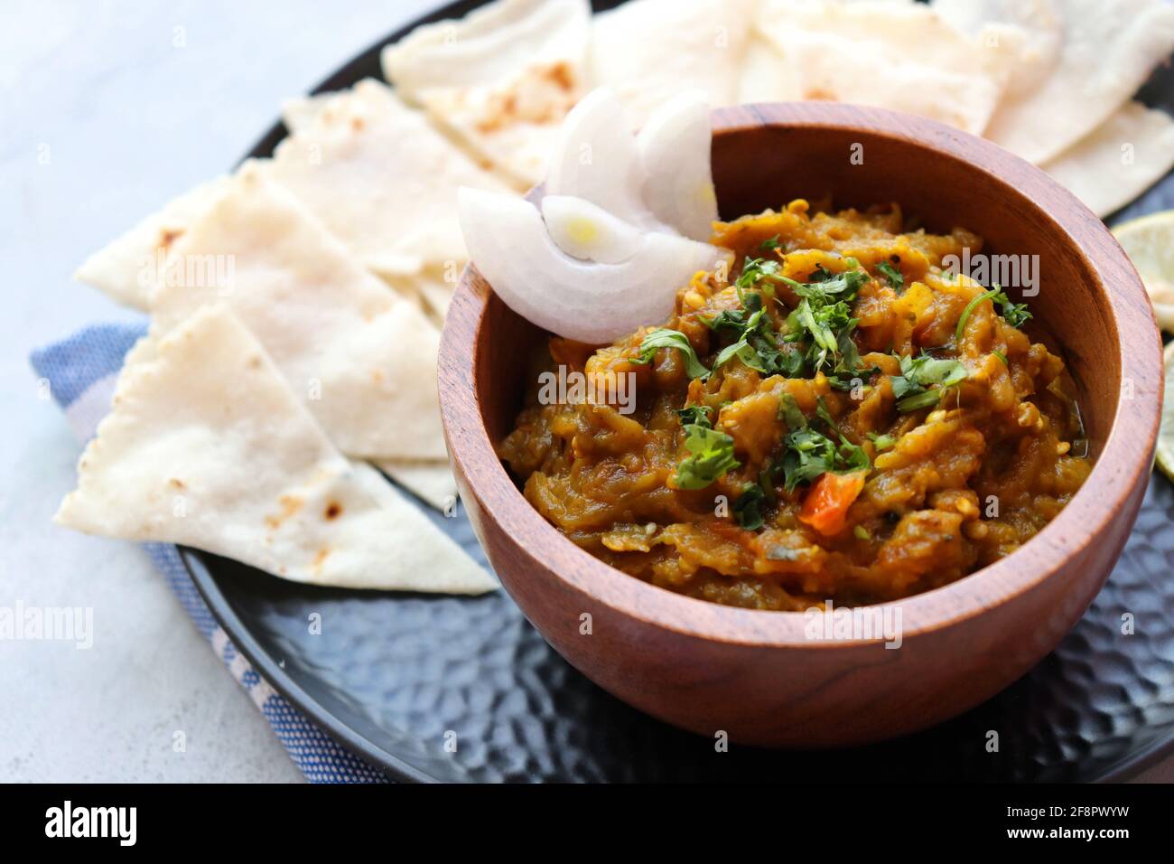 Baigan Bharta, also called Vangyache Bharit in Marathi. It is a roasted