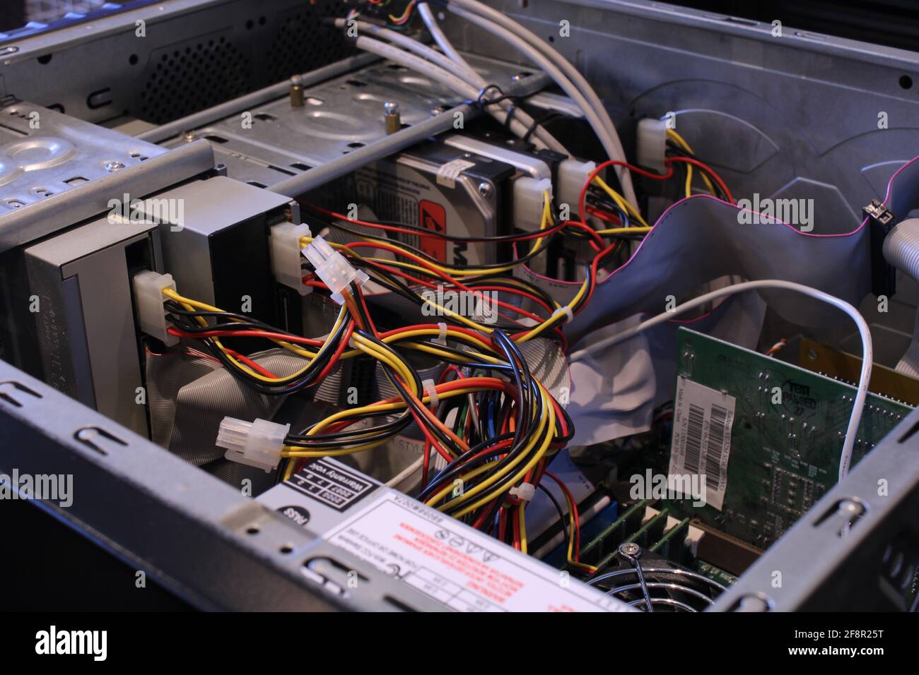 Inside view of a desktop computer, computer upgrade concept Stock Photo