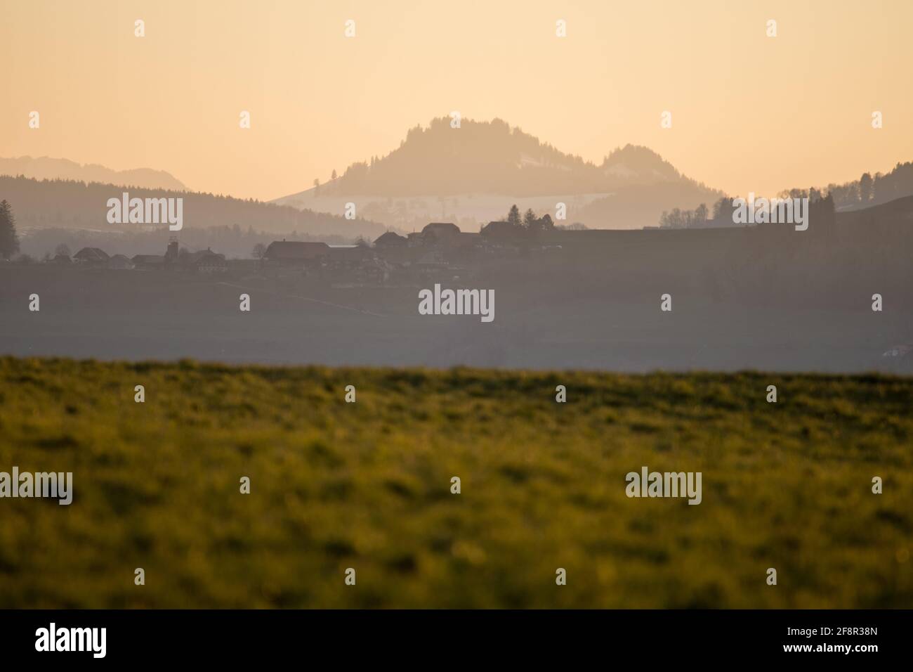 Village hill sunset hi-res stock photography and images - Alamy
