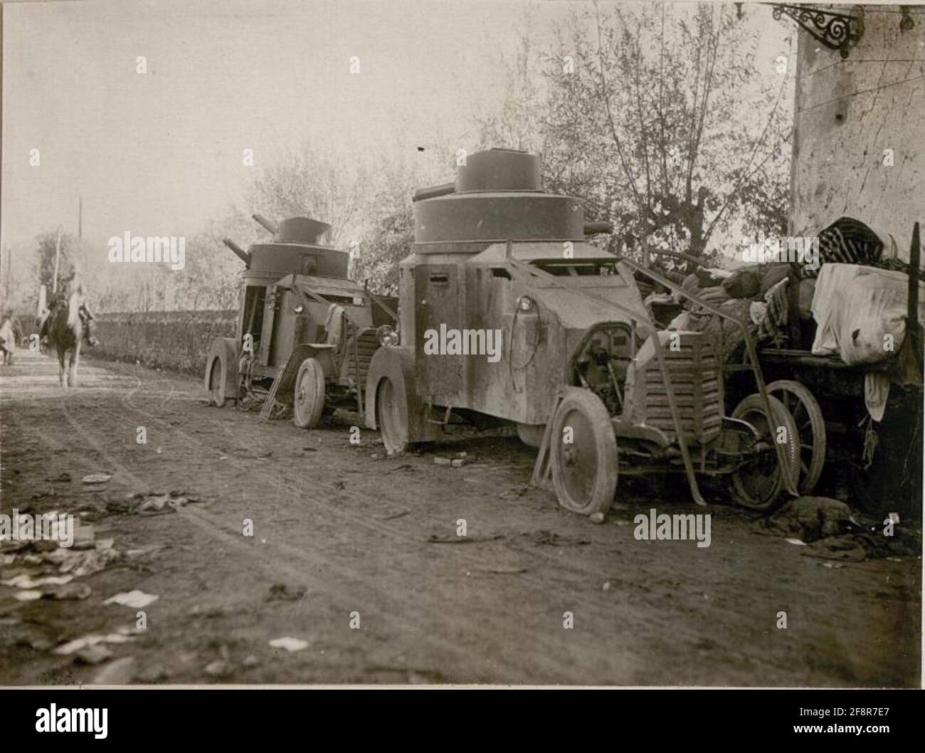 Recorded Italian armor automobiles at San Tommaso. . Stock Photo