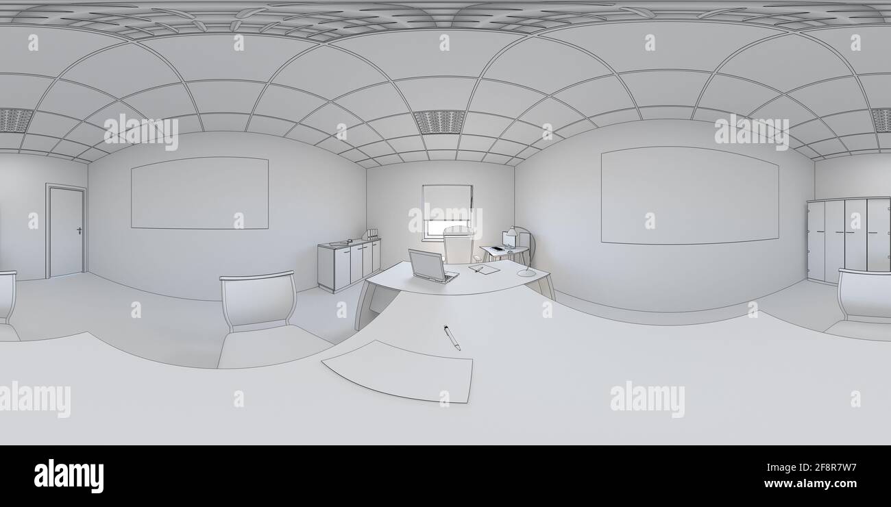 interior visualization, spherical panorama, 3D illustration Stock Photo ...