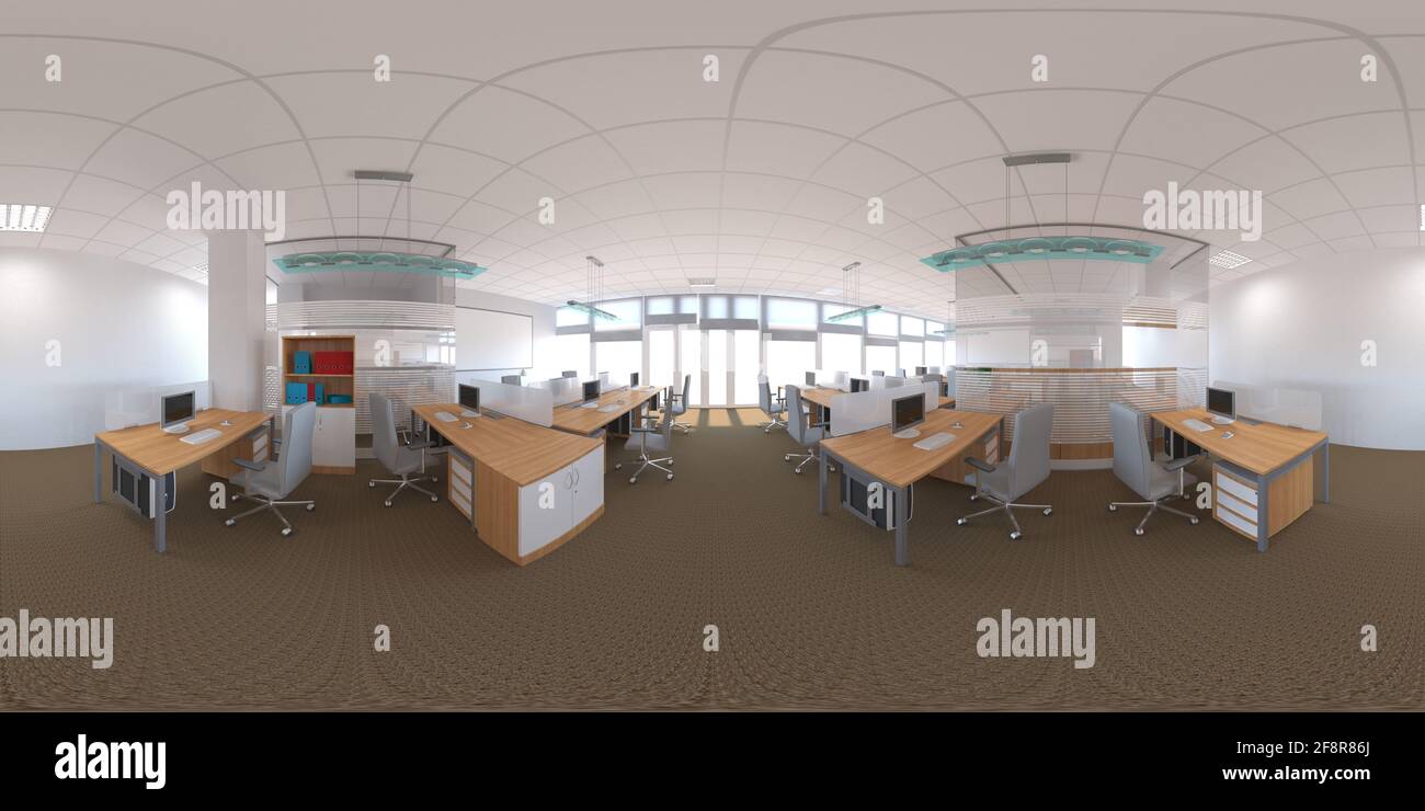 interior visualization, spherical panorama, 3D illustration Stock Photo ...