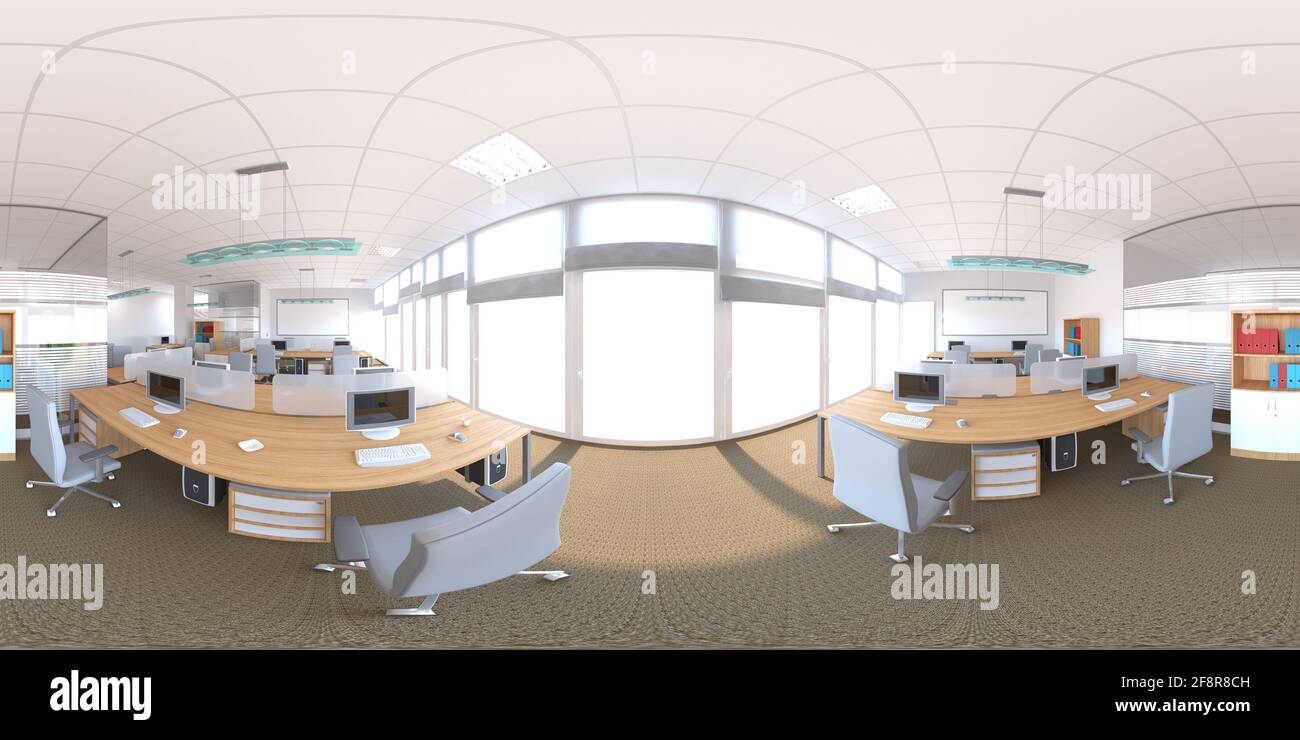 interior visualization, spherical panorama, 3D illustration Stock Photo ...