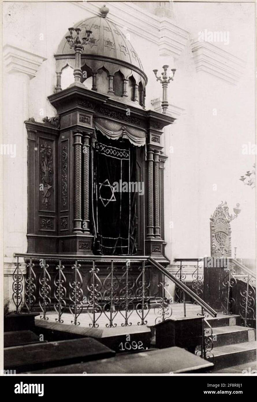 Altar in the Jewish temple in Vladimir Wolinsky. Stock Photo