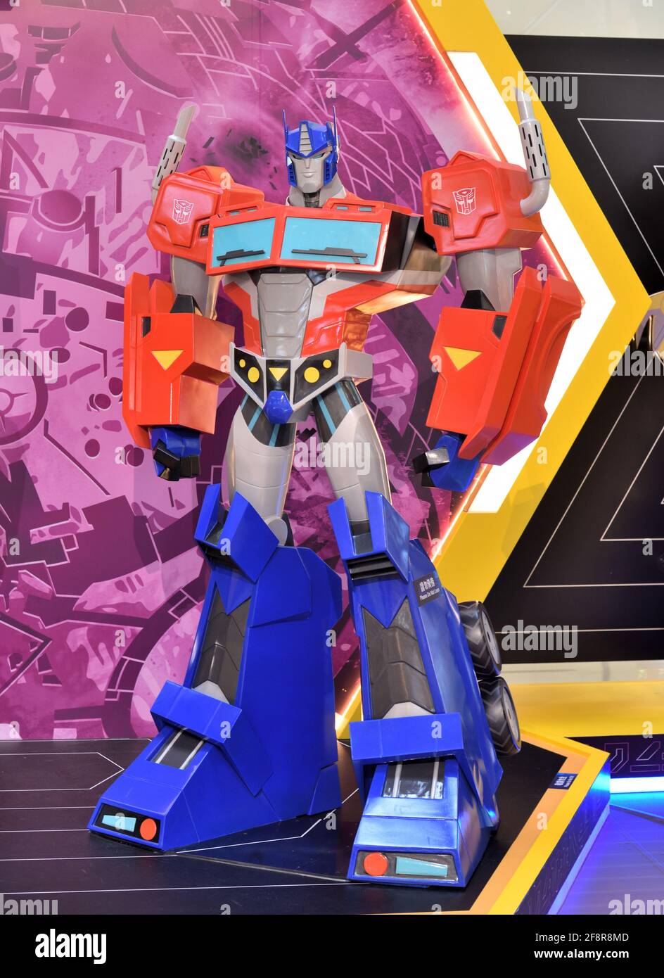 Large model of Transformer, Optimus Prime of Autobot, displayed in a shopping arcade in Hong
