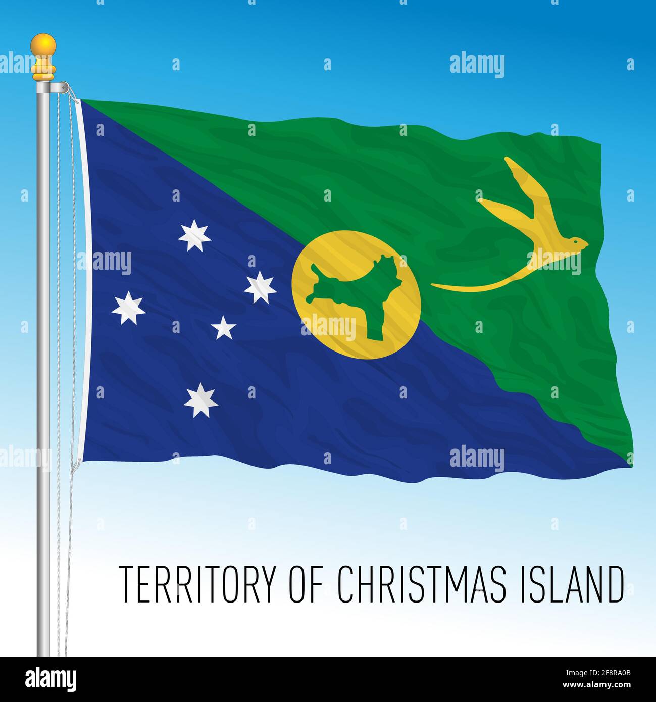 Christmas Island territory flag, Australia, oceanian country, vector illustration Stock Vector