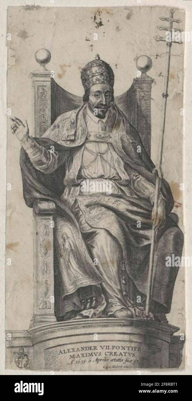 Alexander VII., Papa Unknown artist publisher: Huybrechts, Gaspar (1619) Dating: 1655/1684 Stock Photo