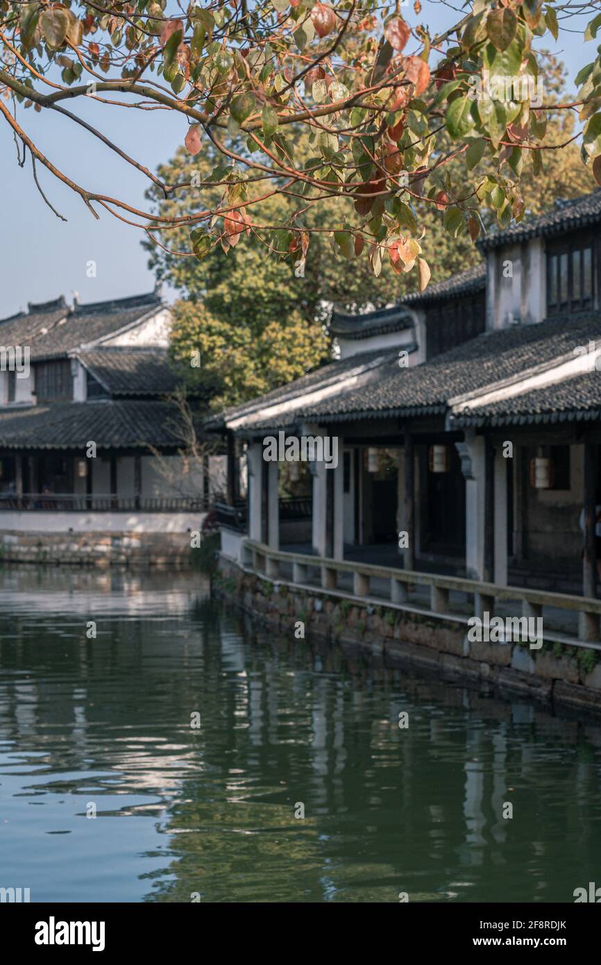 old buildings and landscapes of lili village a historic canal town in southwest suzhou jiangsu province china 2F8RDJK