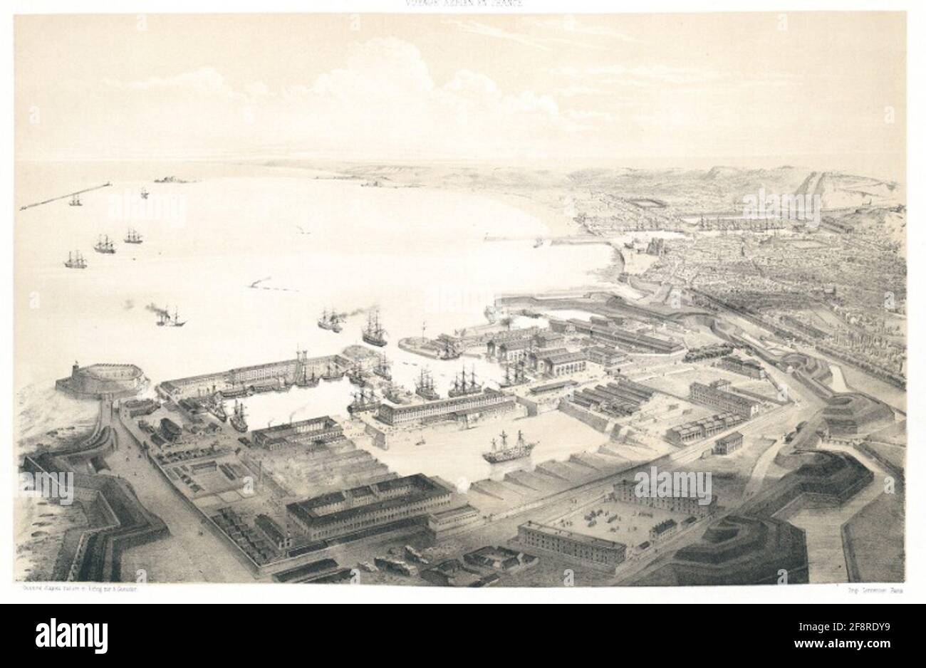Cherbourg view taken over the military port Stock Photo Alamy