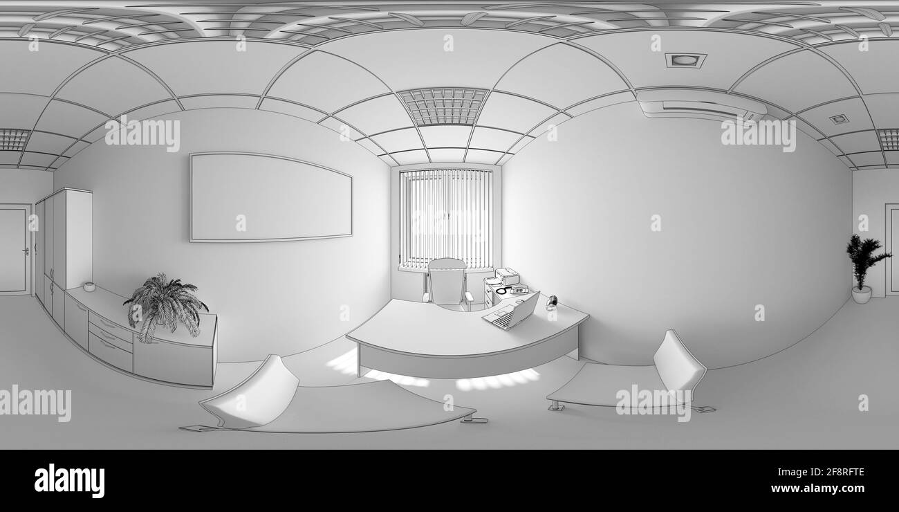 interior visualization, spherical panorama, 3D illustration Stock Photo ...