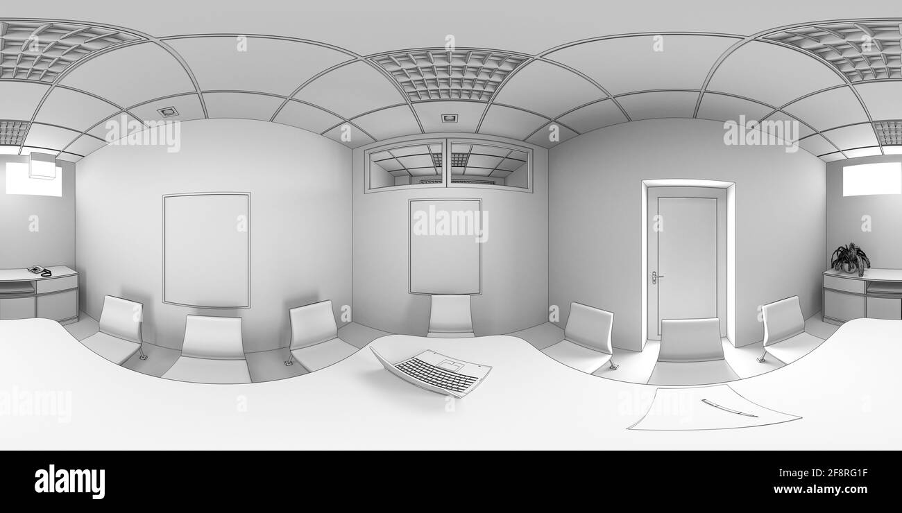 interior visualization, spherical panorama, 3D illustration Stock Photo ...