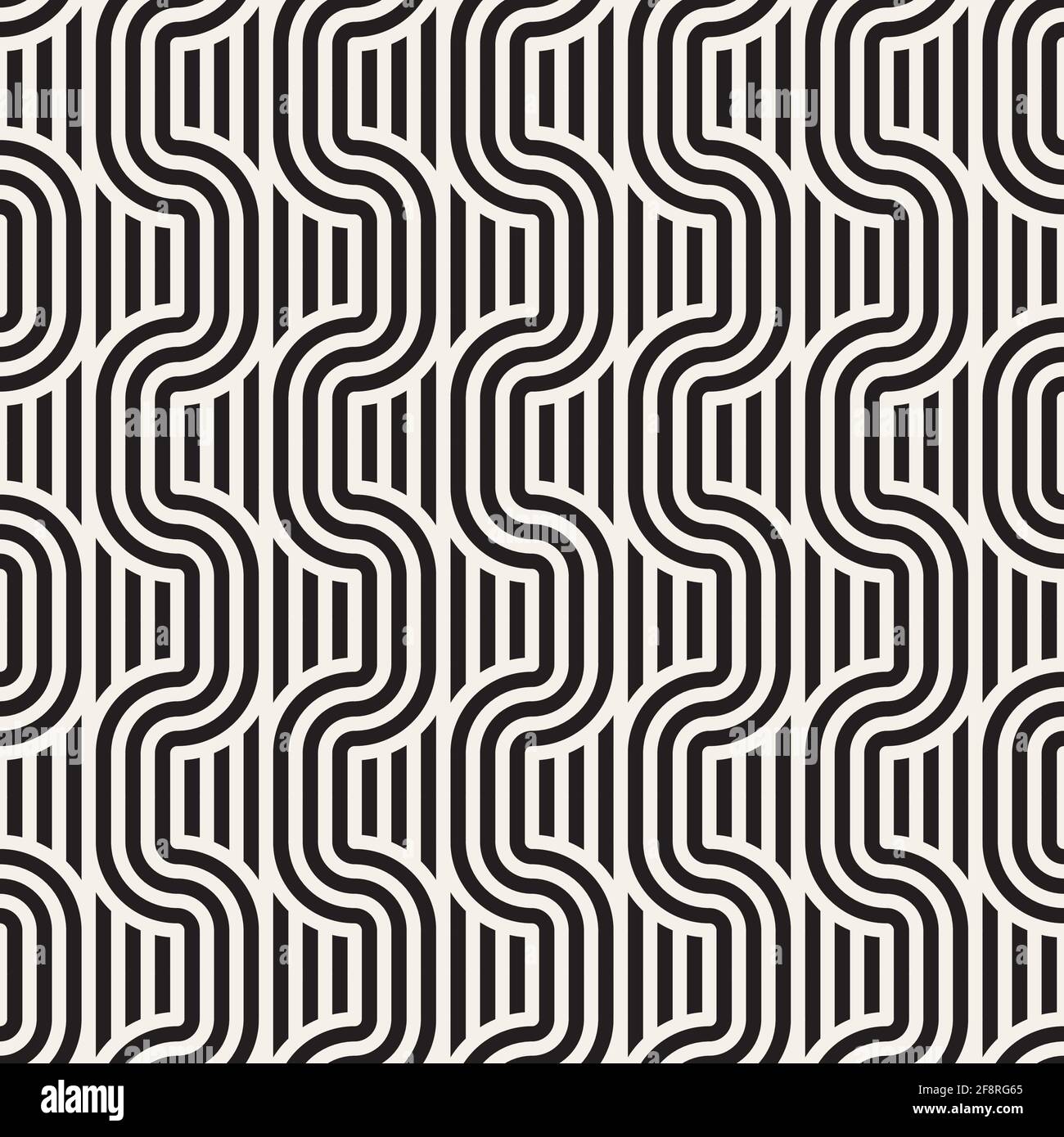 Vector seamless pattern. Repeating abstract background. Black and white ...