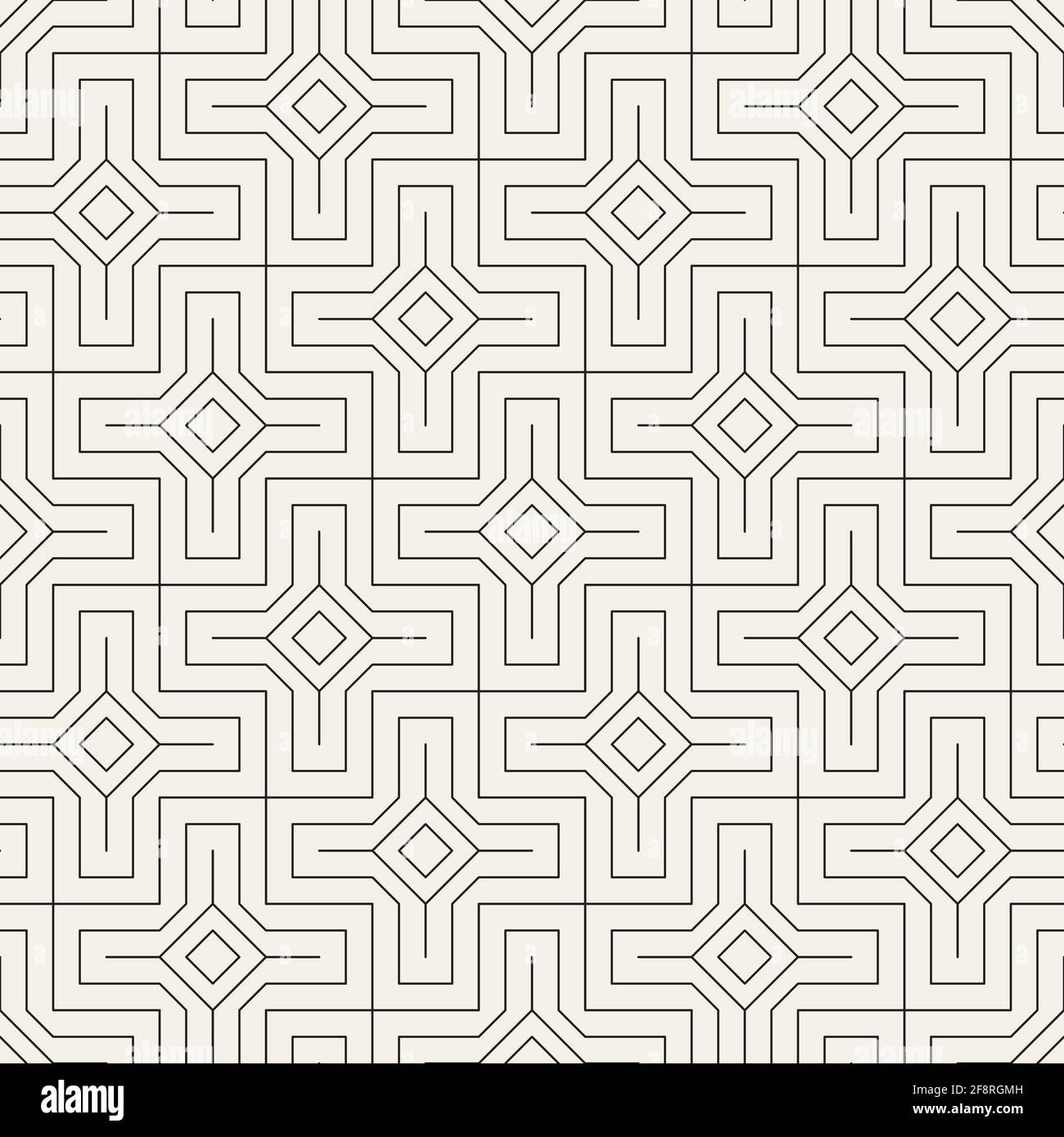 Vector seamless pattern. Repeating abstract background. Black and white ...