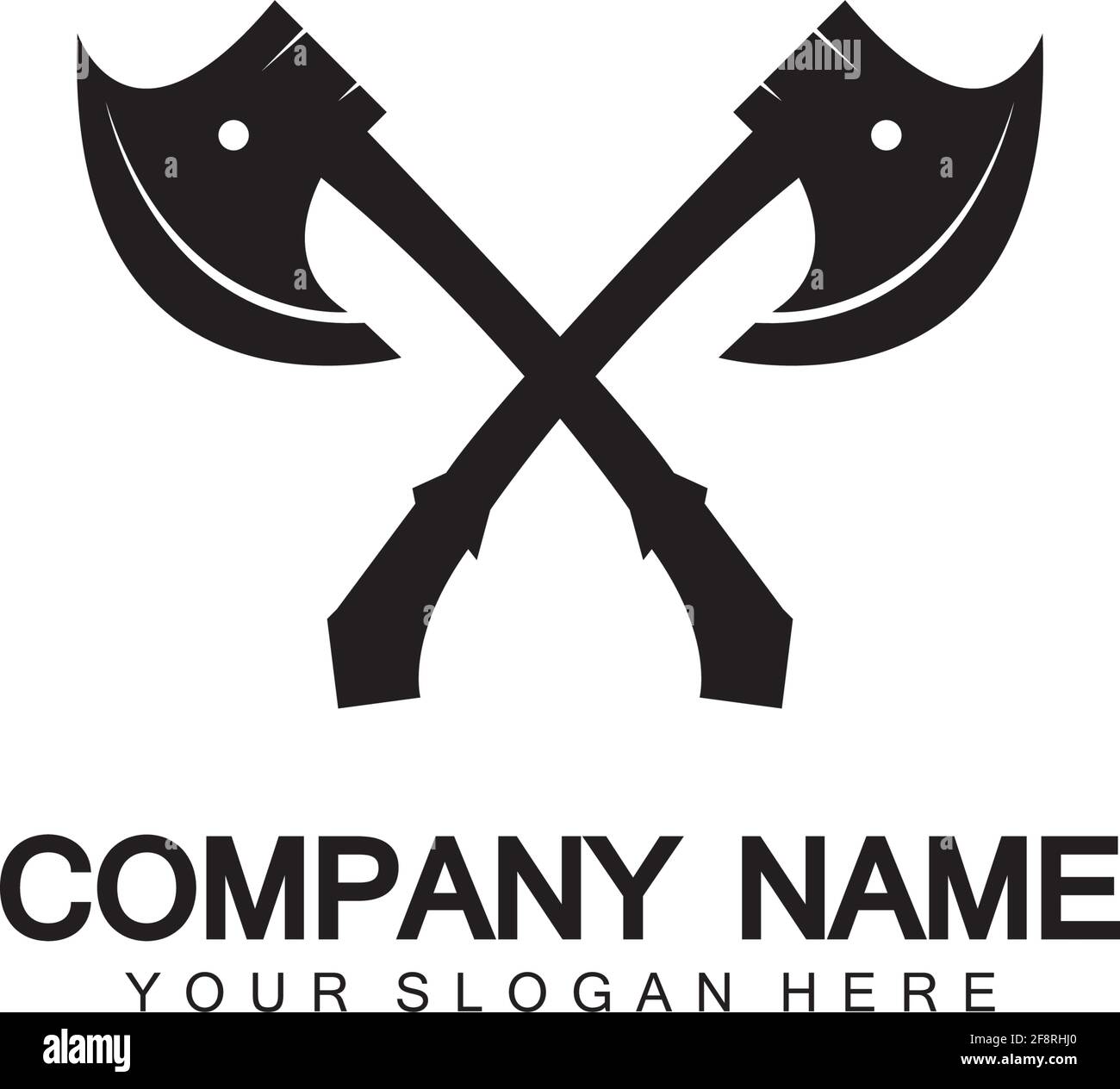 Viking with two axes, black background, ready to fight, logo, wa 