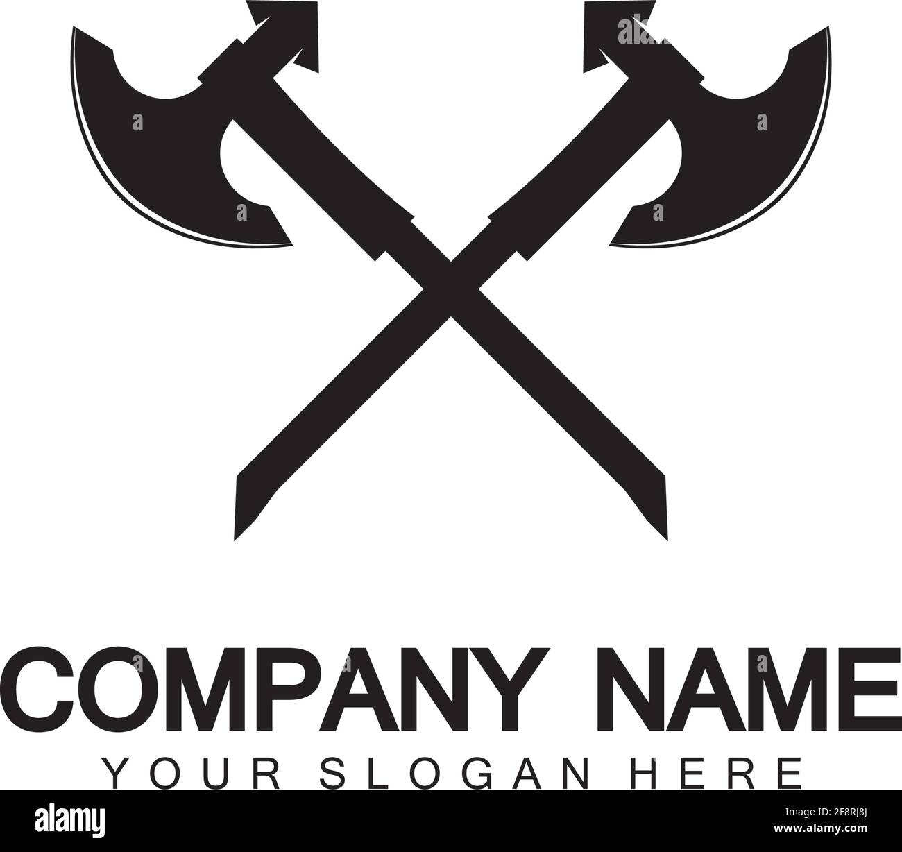 War axe logo. War axe executioner axe viking battle axe in vector Stock