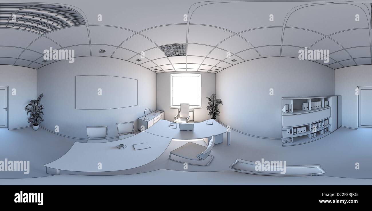 interior visualization, spherical panorama, 3D illustration Stock Photo ...