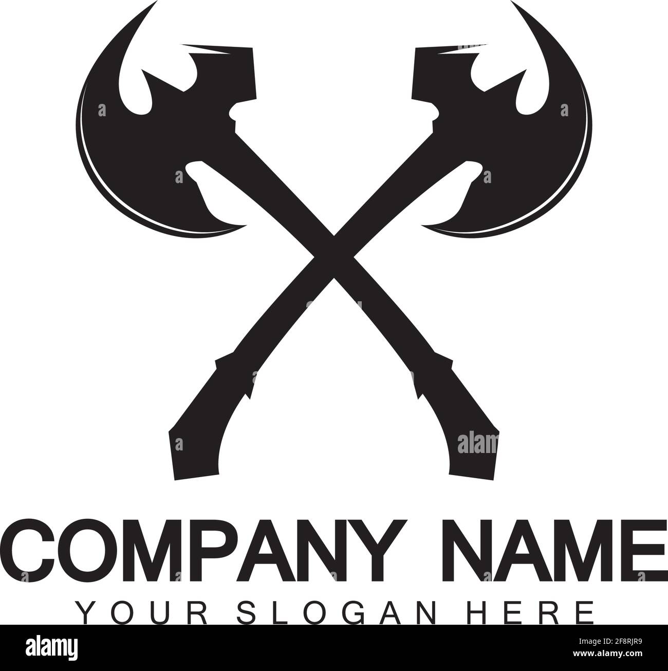 War axe logo. War axe executioner axe viking battle axe in vector Stock