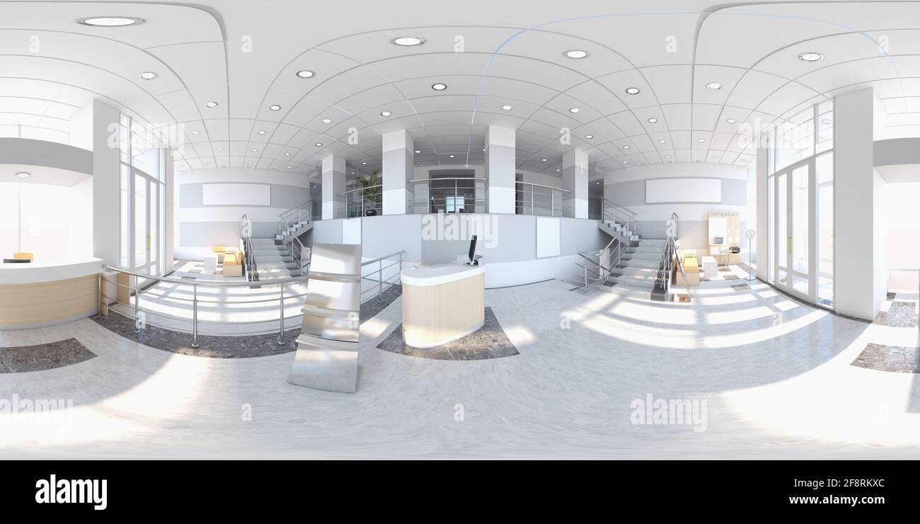 interior visualization, spherical panorama, 3D illustration Stock Photo ...