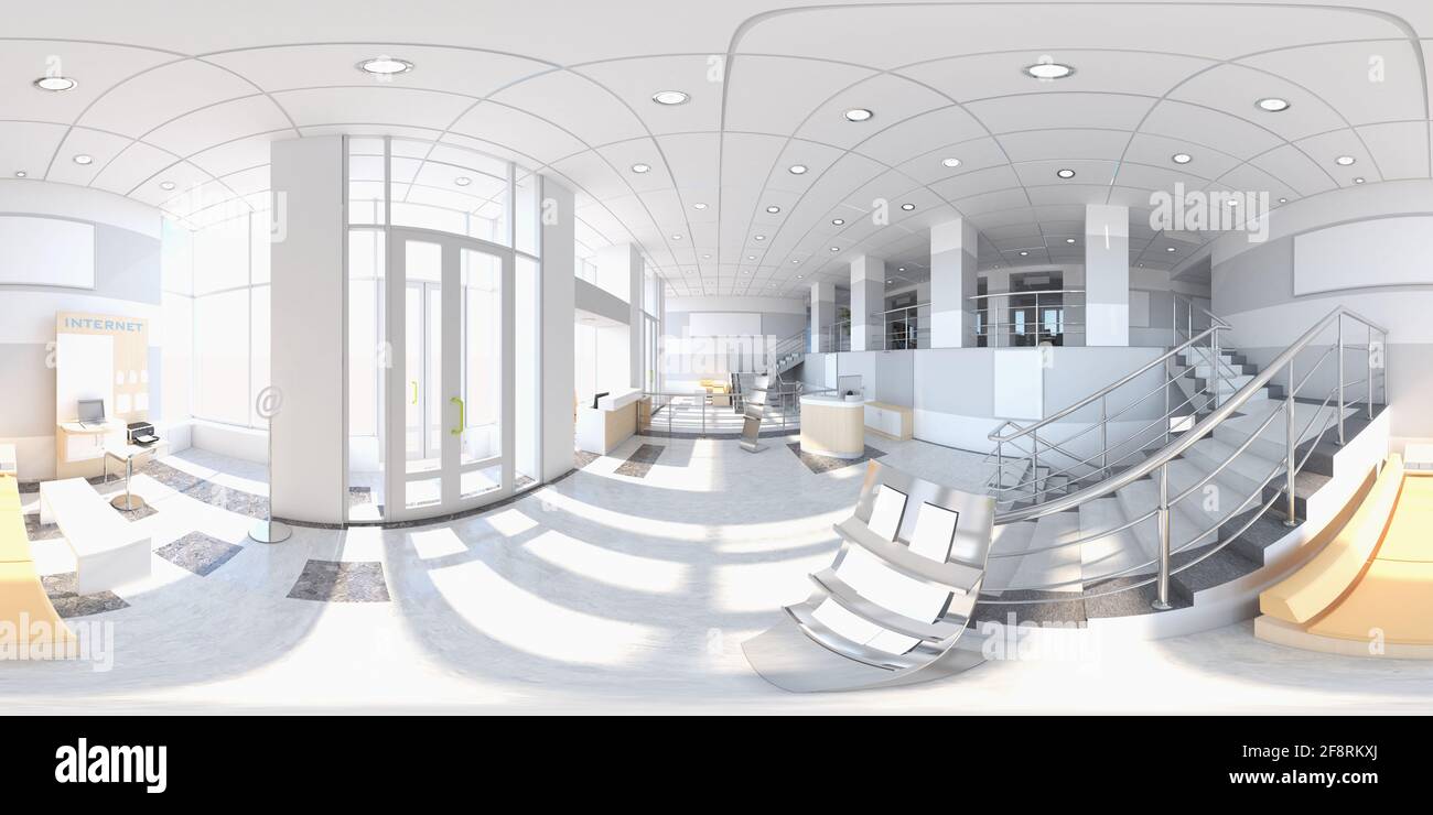 interior visualization, spherical panorama, 3D illustration Stock Photo ...