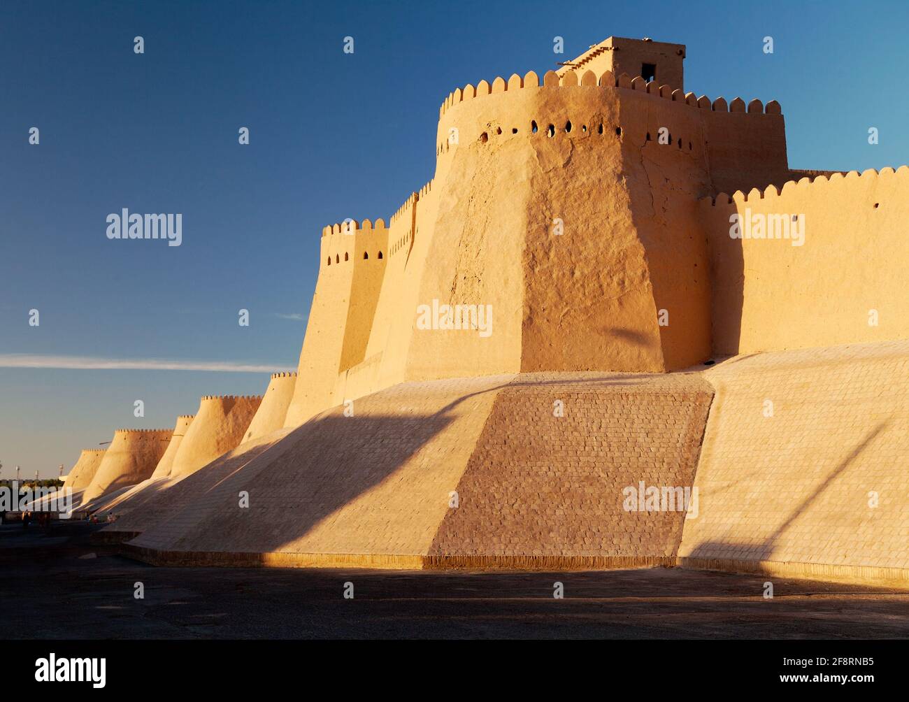 wall of Itchan Kala (Ichon Qala) - Khiva (Chiva, Heva, Xiva, Chiwa, Khiveh) - Xorazm Province - Uzbekistan - Town on the silk road Stock Photo