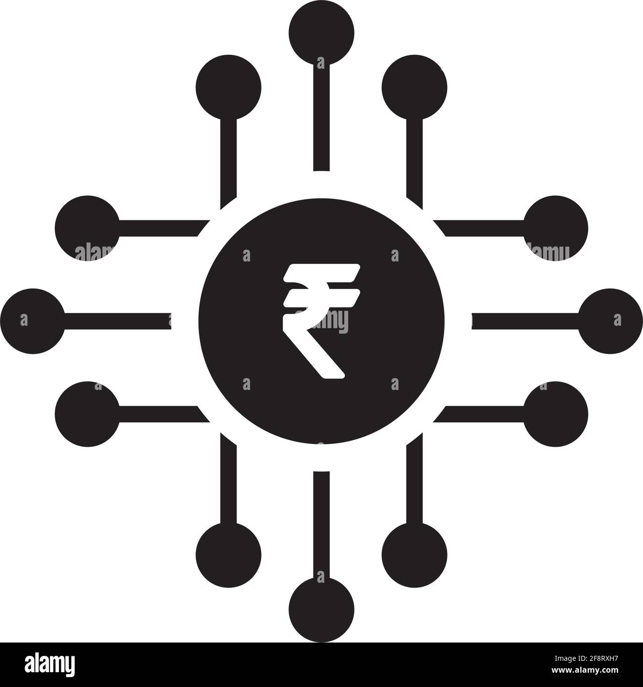 Digital rupee money icon vector currency symbol and sign for digital