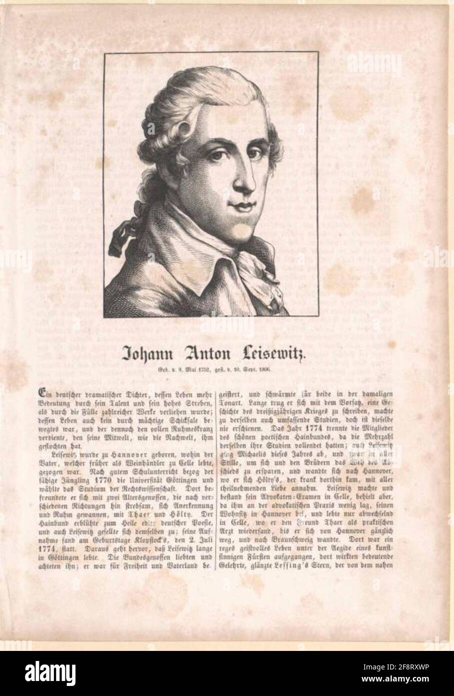 Leisewitz, Johann Anton Stock Photo Alamy