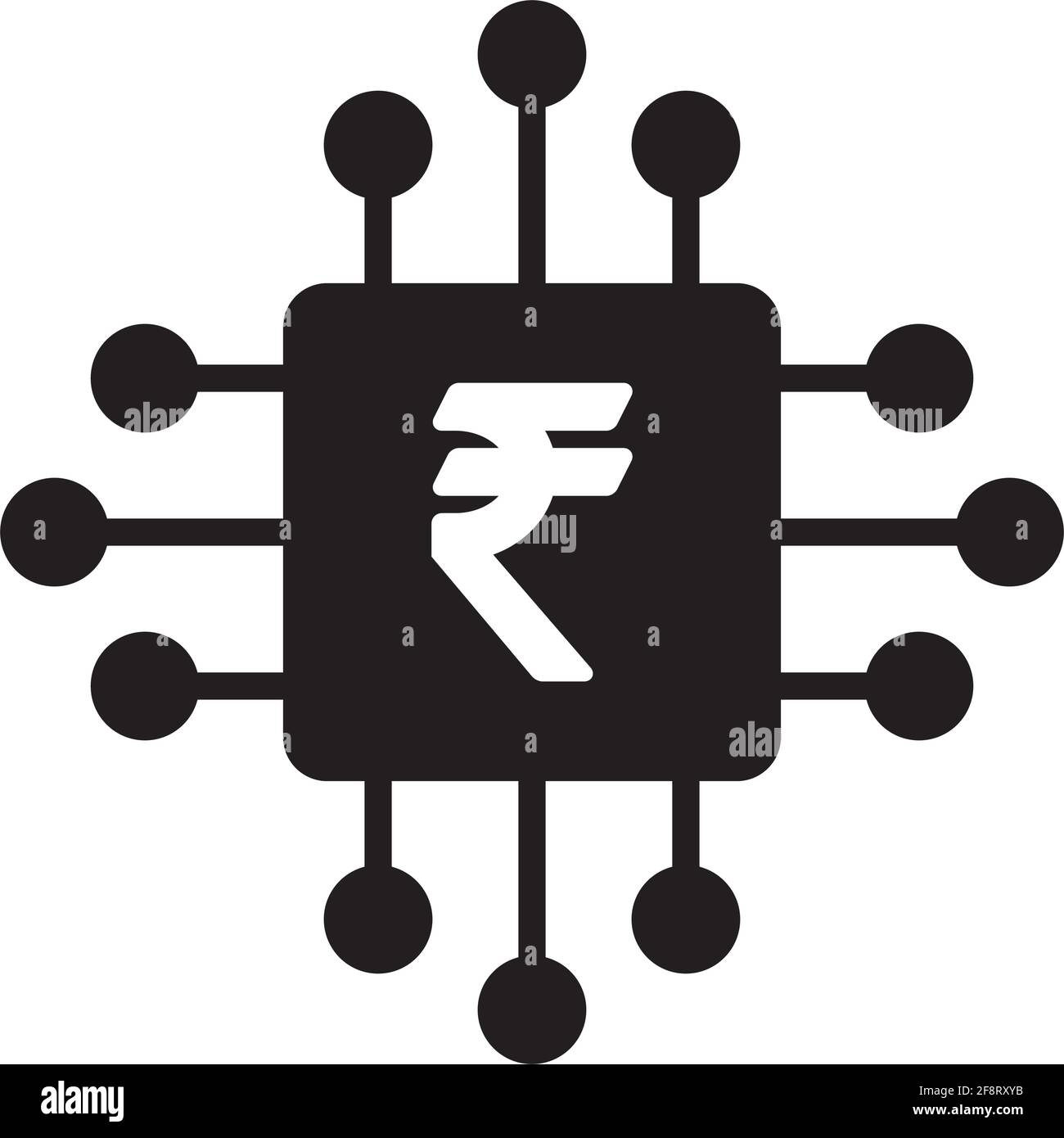 Digital rupee money icon vector currency symbol and sign for digital ...