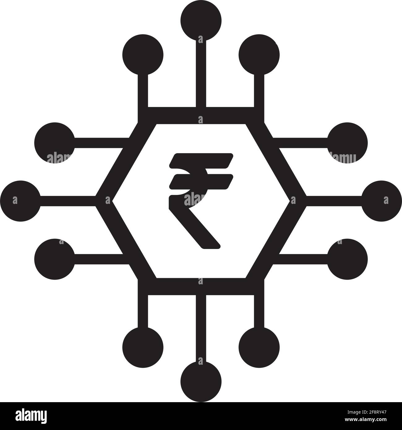 Digital rupee money icon vector currency symbol and sign for digital ...