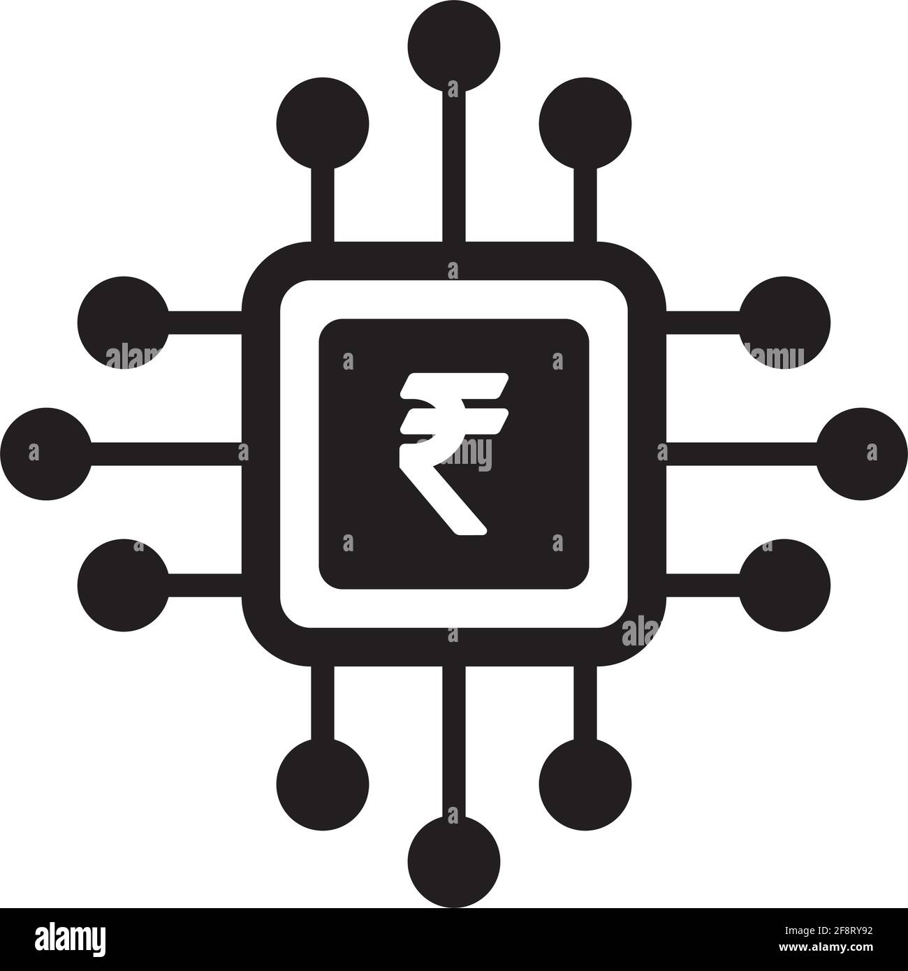 Digital rupee sign icon vector currency symbol for digital transactions ...