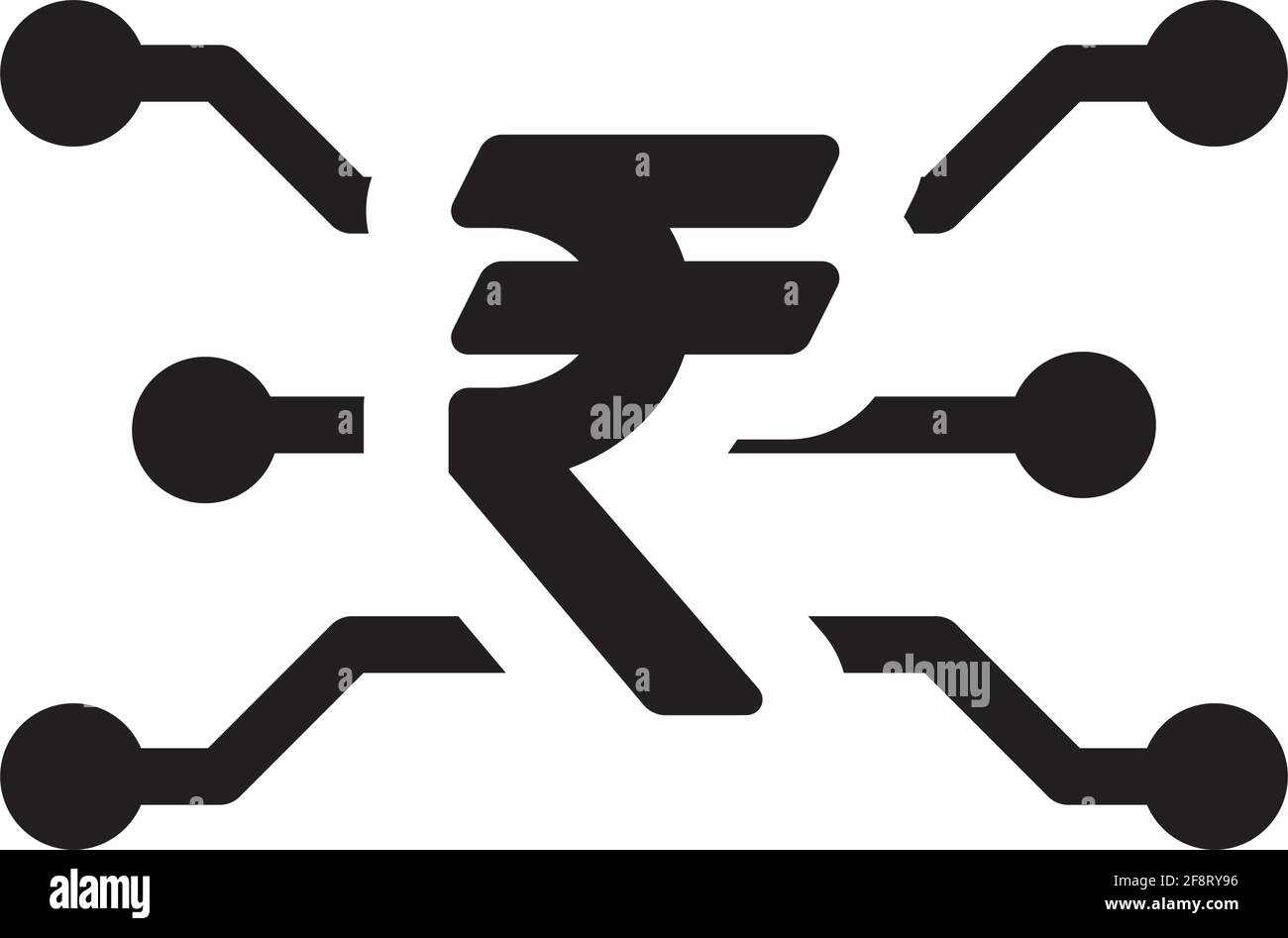 Digital rupee coin icon vector currency symbol and sign for digital ...