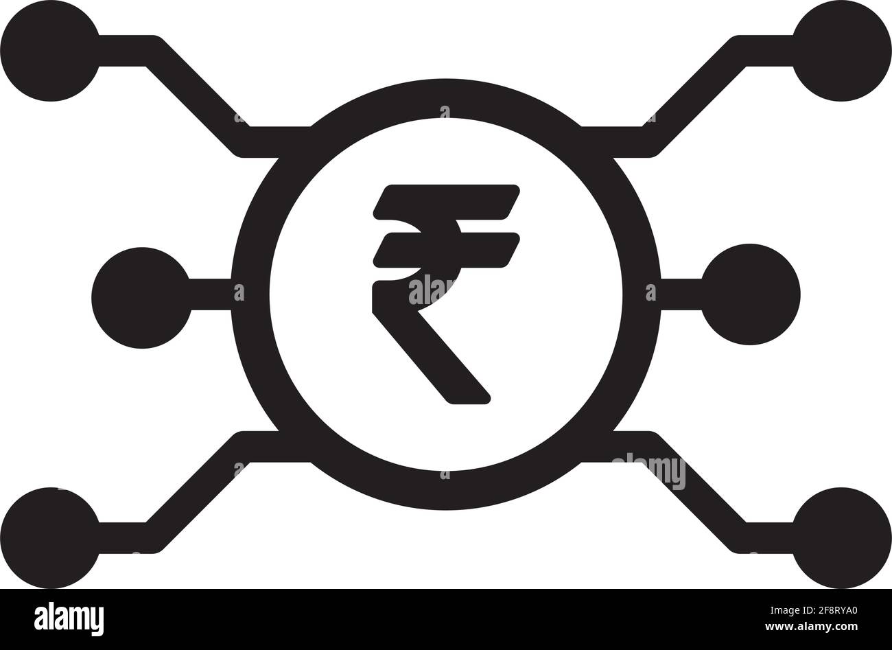 Digital rupee currency icon vector symbol and sign for digital ...