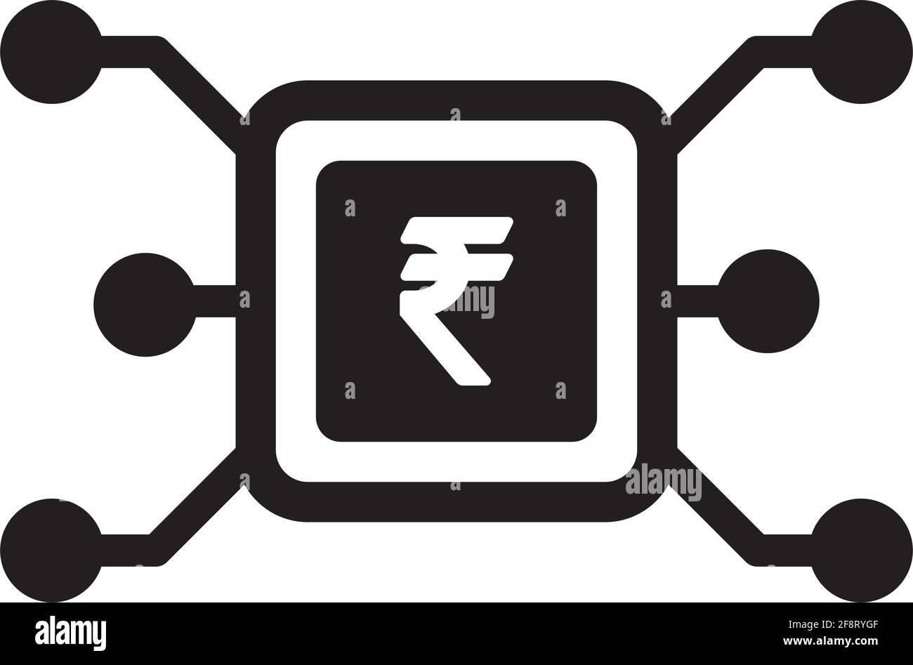 Digital rupee symbol icon vector currency sign for digital transactions ...