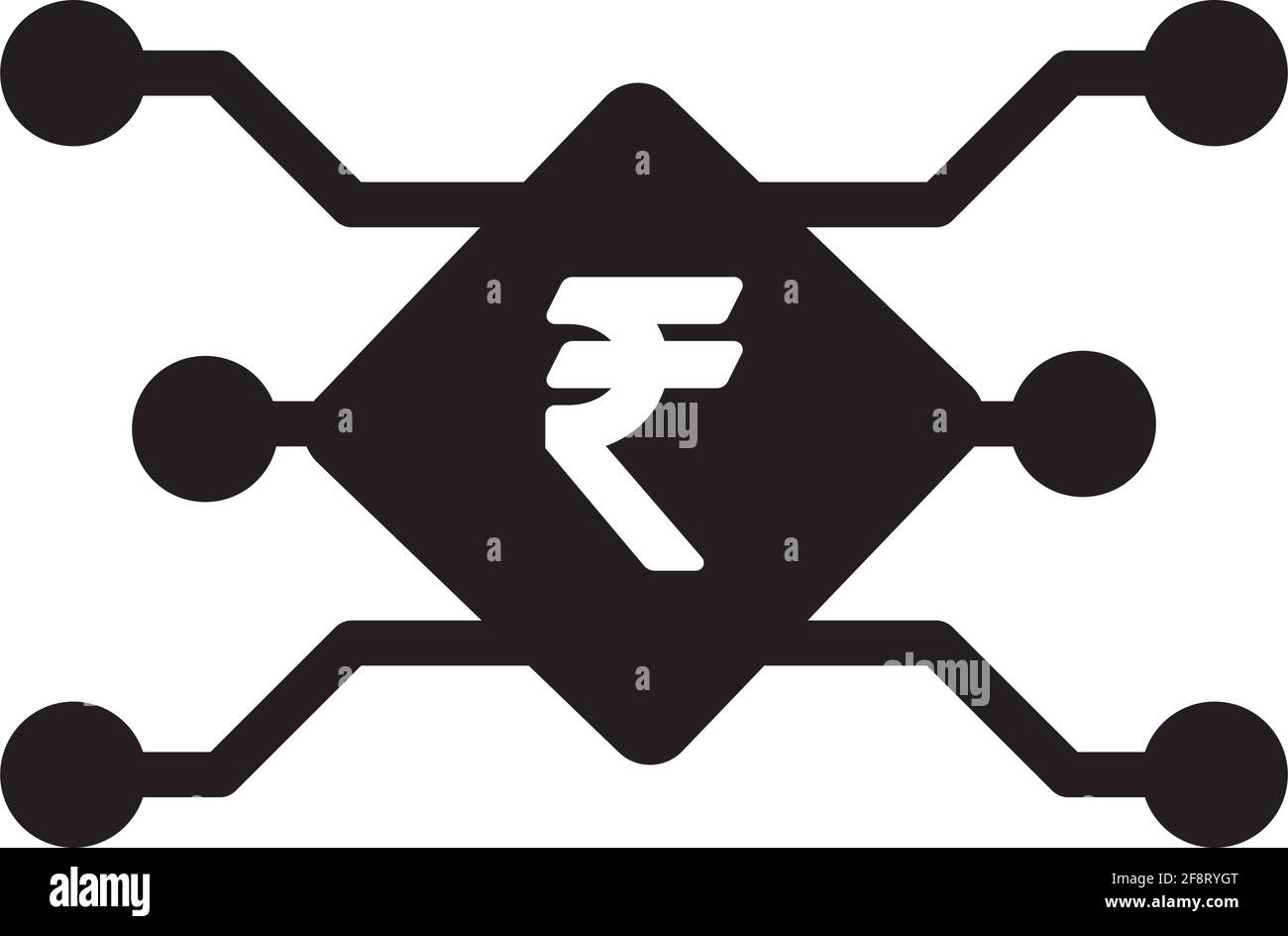 Digital rupee sign icon vector currency symbol for digital transactions ...