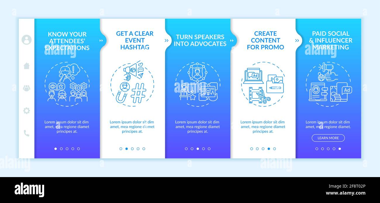 Remote event marketing onboarding vector template Stock Vector