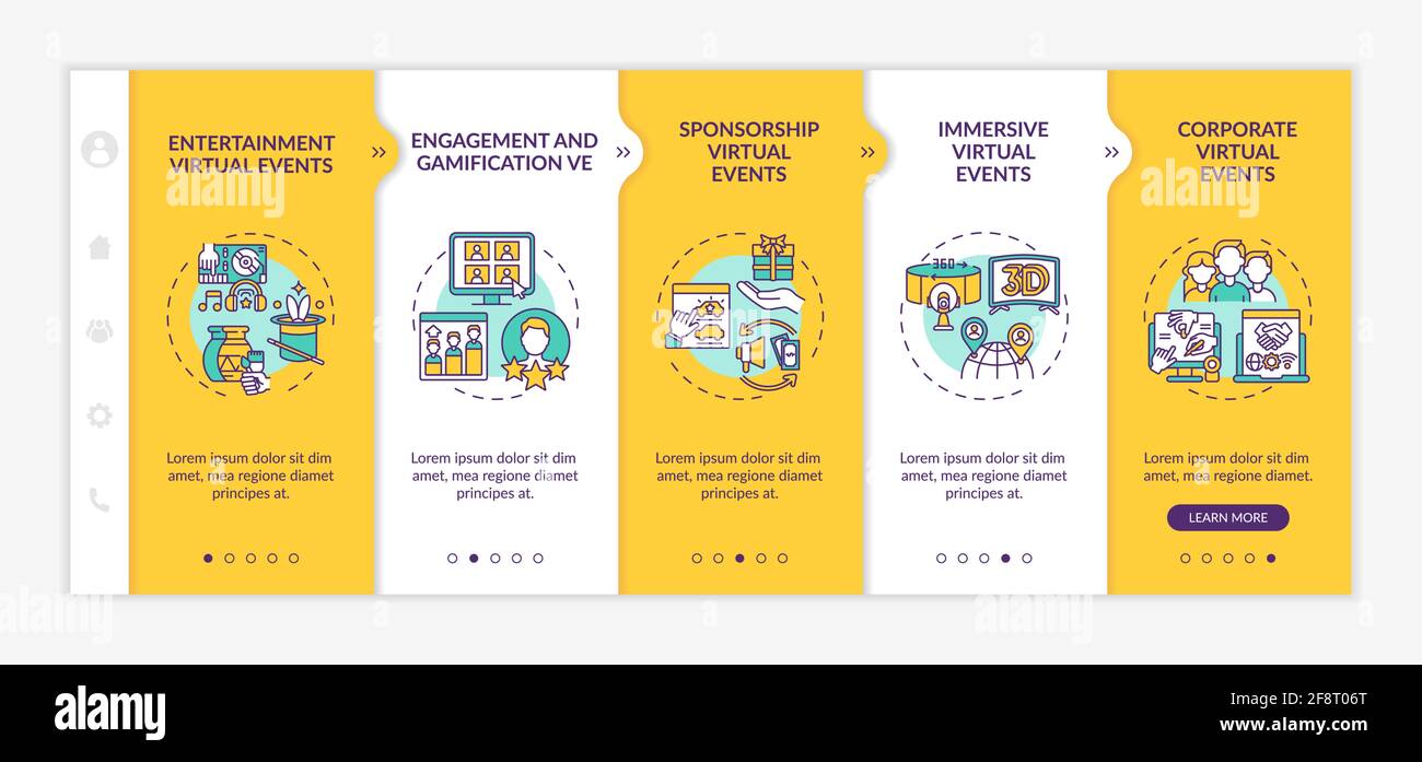 Remote events kinds onboarding vector template Stock Vector