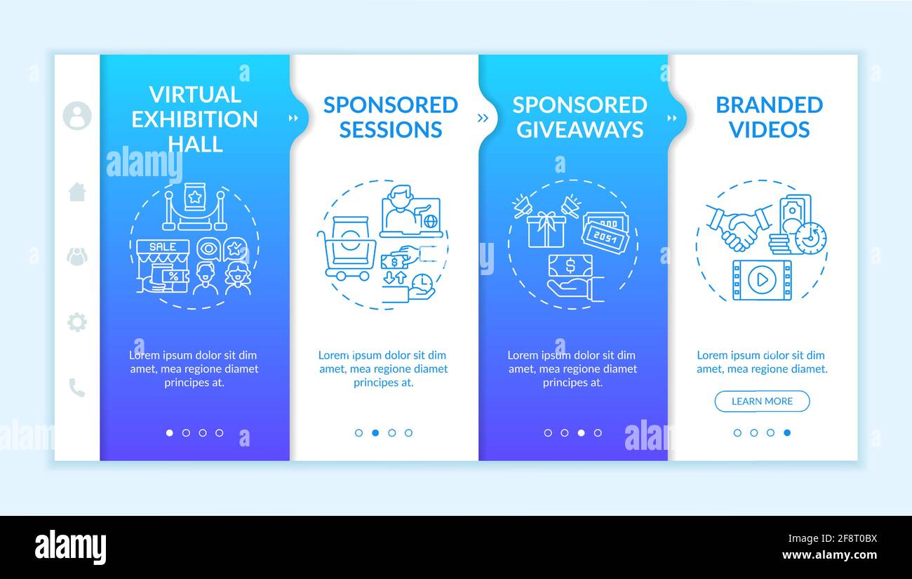 Sponsorship remote events onboarding vector template Stock Vector