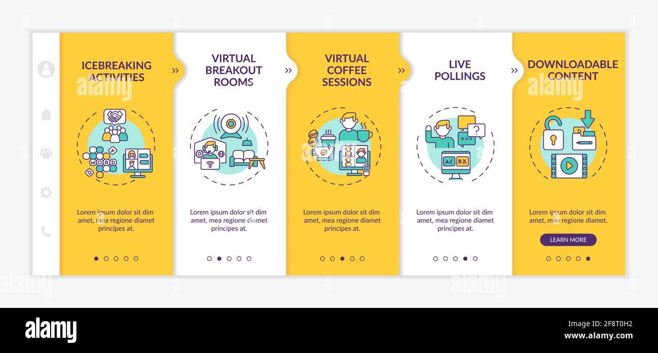 Remote events success onboarding vector template Stock Vector