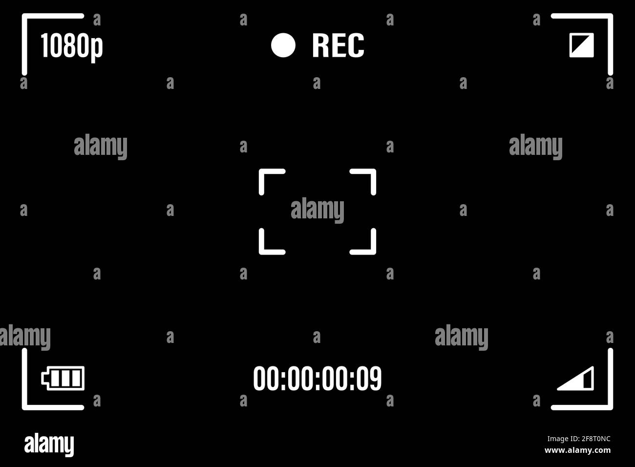 Camera focusing screen. Vector illustration. Camera screen for