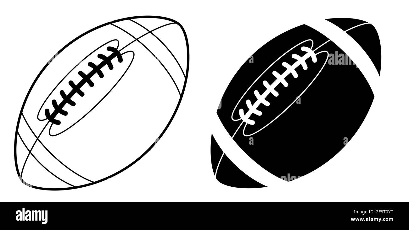 Sports ball for playing American football icon. Team sports. Active lifestyle. Isolated black and white vector Stock Vector